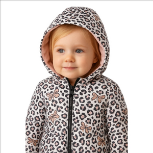 Wippette Toddler Butterfly Animal Print Hooded Puffer Jacket Pink 2T
